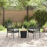 vidaXL Tuin Bistro Set 3 pcs Zwart poly rattan