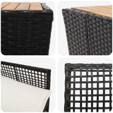 vidaXL Tuin Bistro Set 3 pcs Zwart poly rattan