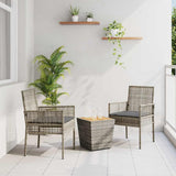 vidaXL Tuin Bistro Set 3 pcs Zwart poly rattan