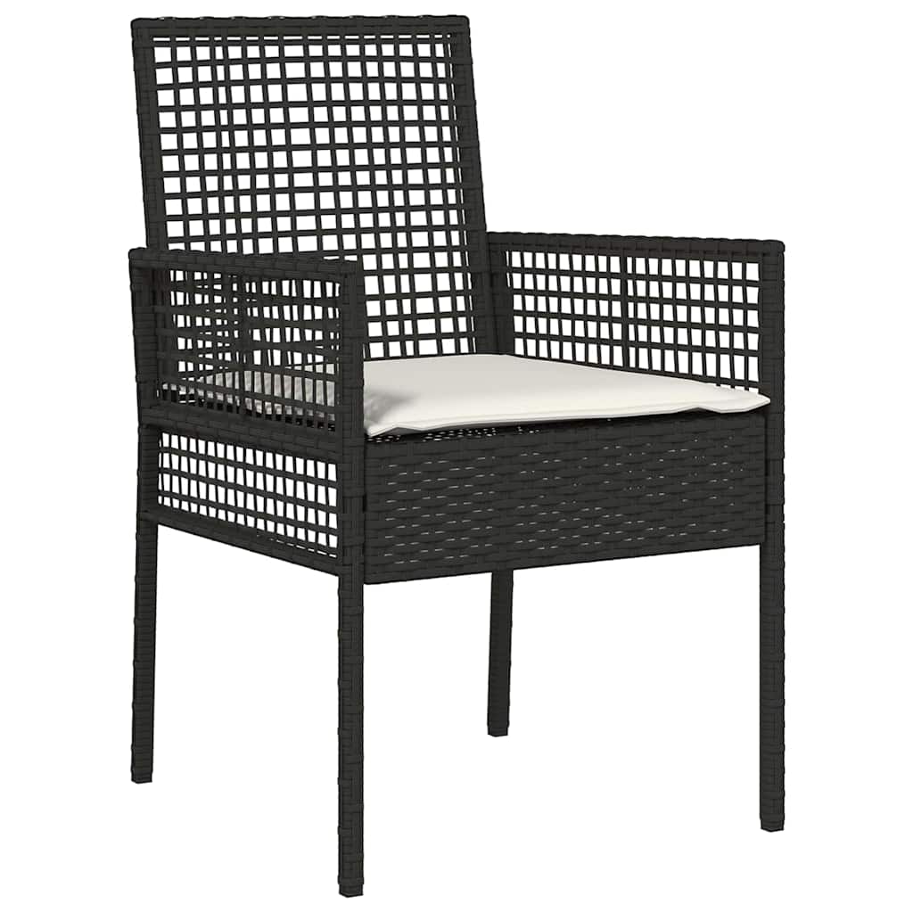 vidaXL Tuin Bistro Set 3 pcs Zwart poly rattan
