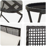 vidaXL Tuin Bistro Set 3 pcs Zwart poly rattan