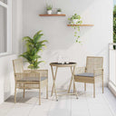 vidaXL Tuin Bistro Set 3 pcs Zwart poly rattan