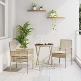 vidaXL Tuin Bistro Set 3 pcs Zwart poly rattan