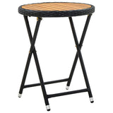 vidaXL Tuin Bistro Set 3 pcs Zwart poly rattan