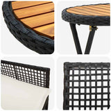 vidaXL Tuin Bistro Set 3 pcs Zwart poly rattan