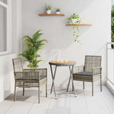 vidaXL Tuin Bistro Set 3 pcs Zwart poly rattan