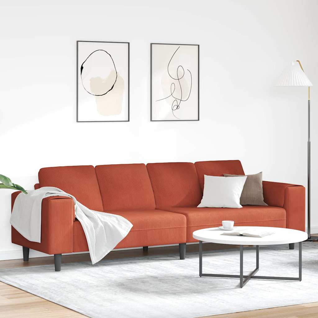 vidaXL Banque avec coussins de lumière 250 x 77 x 76 cm Tissu en velours côtelé