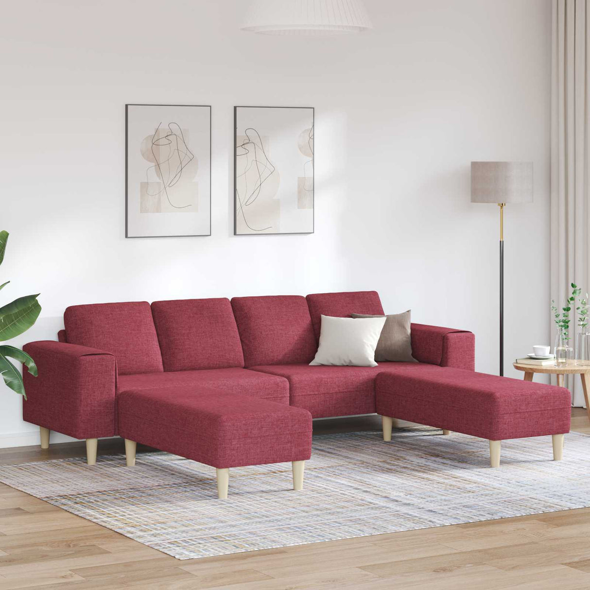 vidaXL Woonkamerbank Lichtgrijs 250 x 77 x 76 cm Polyester