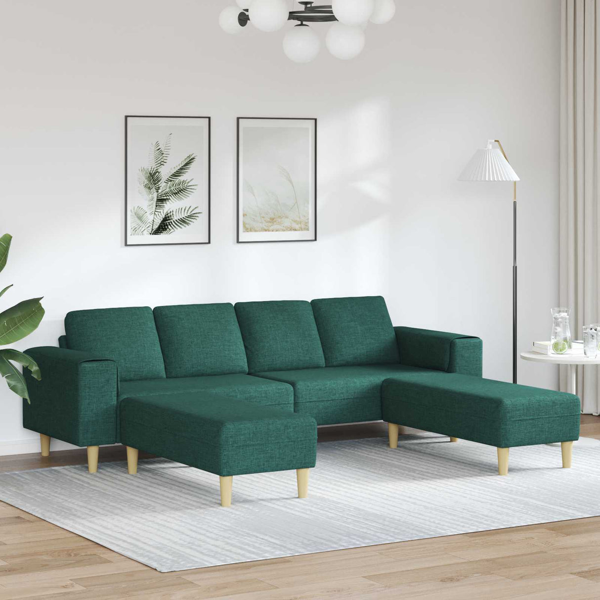 vidaXL Woonkamerbank Lichtgrijs 250 x 77 x 76 cm Polyester