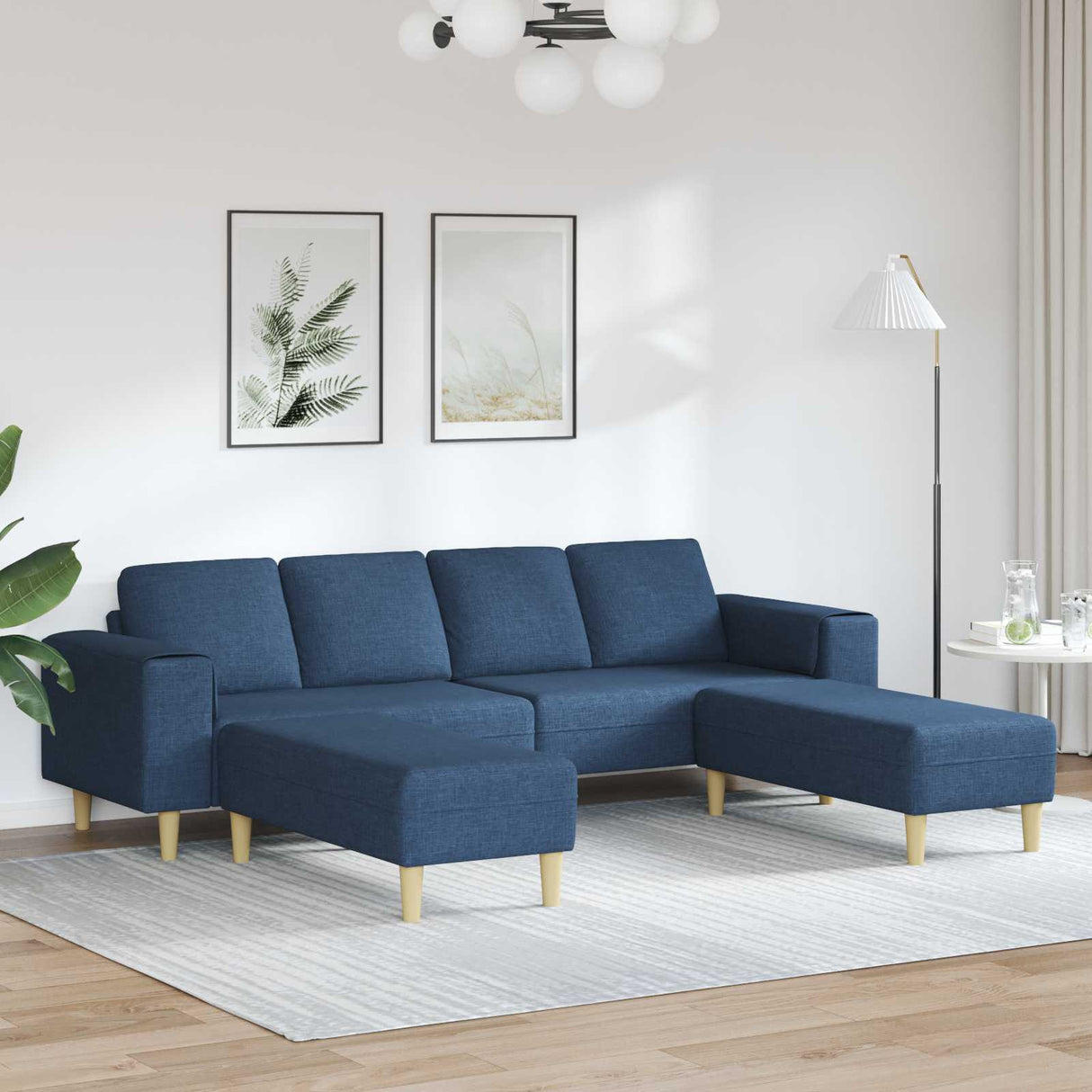 vidaXL Woonkamerbank Lichtgrijs 250 x 77 x 76 cm Polyester