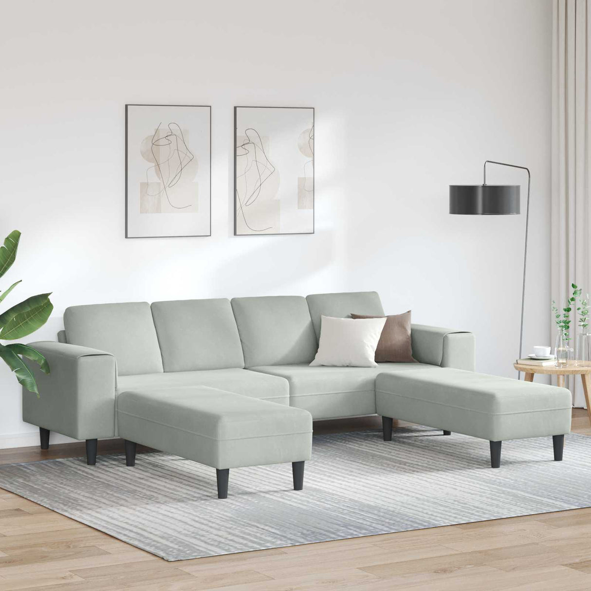 vidaXL Woonkamerbank Blauw 250 x 77 x 76 cm