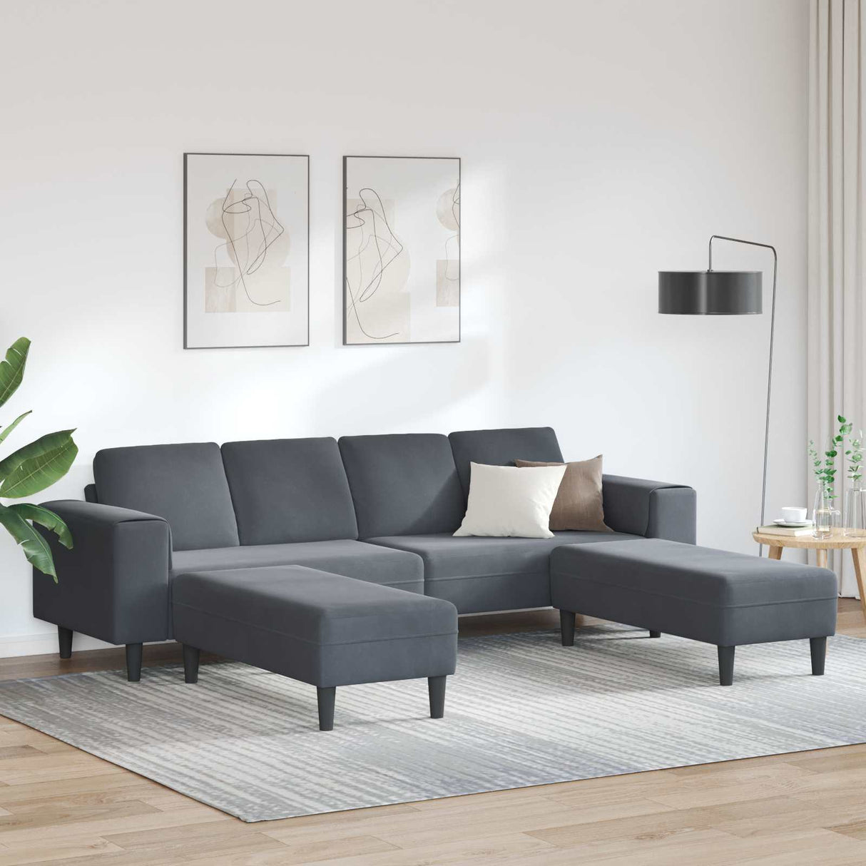 vidaXL Woonkamerbank Blauw 250 x 77 x 76 cm