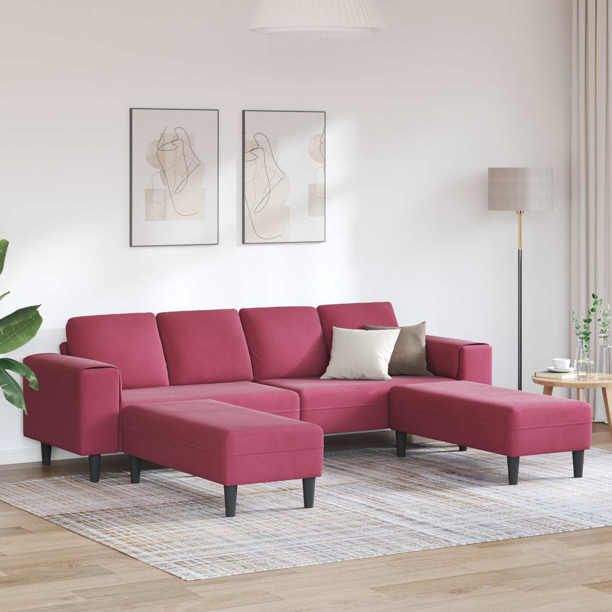 vidaXL Woonkamerbank Blauw 250 x 77 x 76 cm