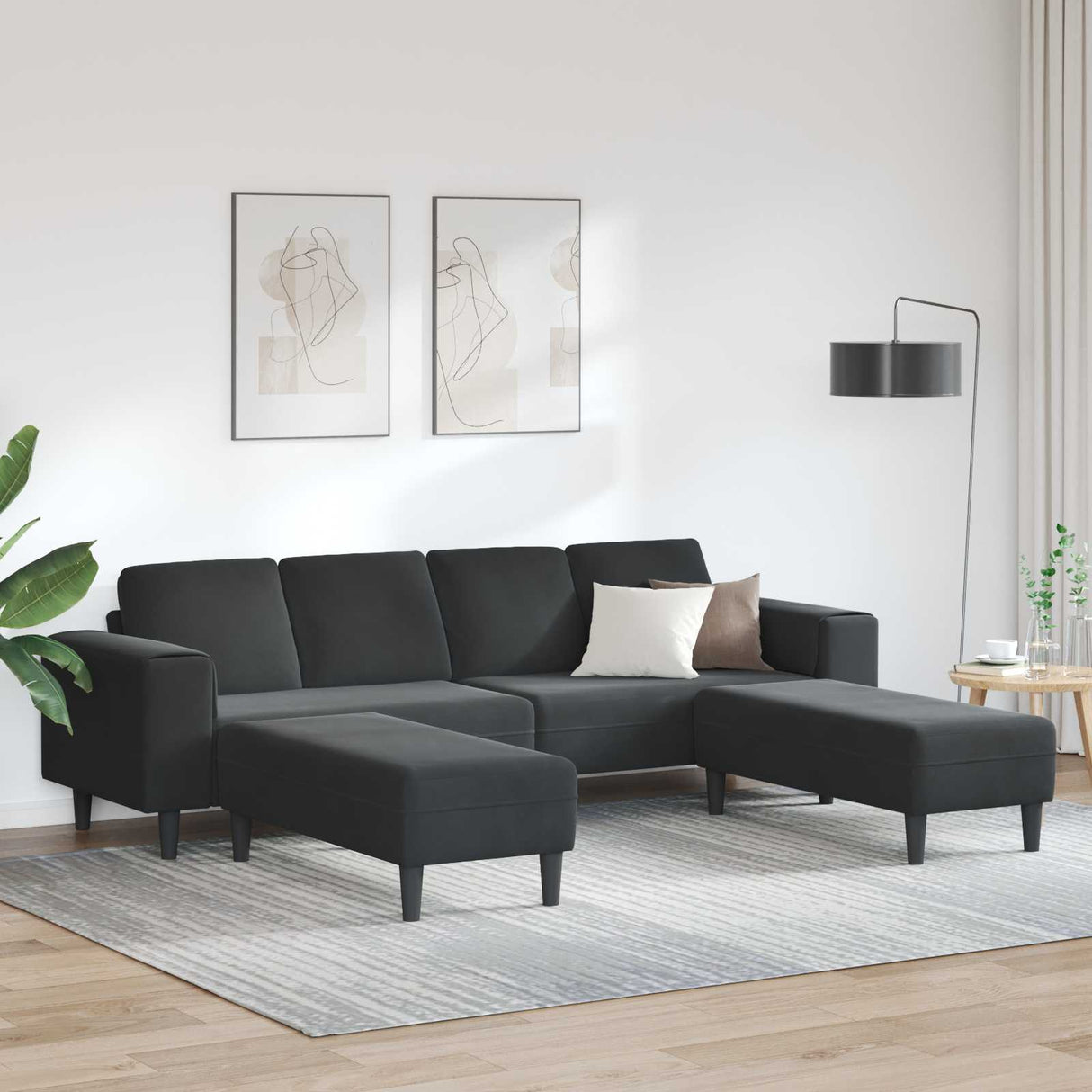 vidaXL Woonkamerbank Blauw 250 x 77 x 76 cm