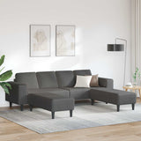 vidaXL Banque avec coussins de lumière 250 x 77 x 76 cm Tissu en velours côtelé