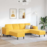 vidaXL Banque avec coussins de lumière 250 x 77 x 76 cm Tissu en velours côtelé