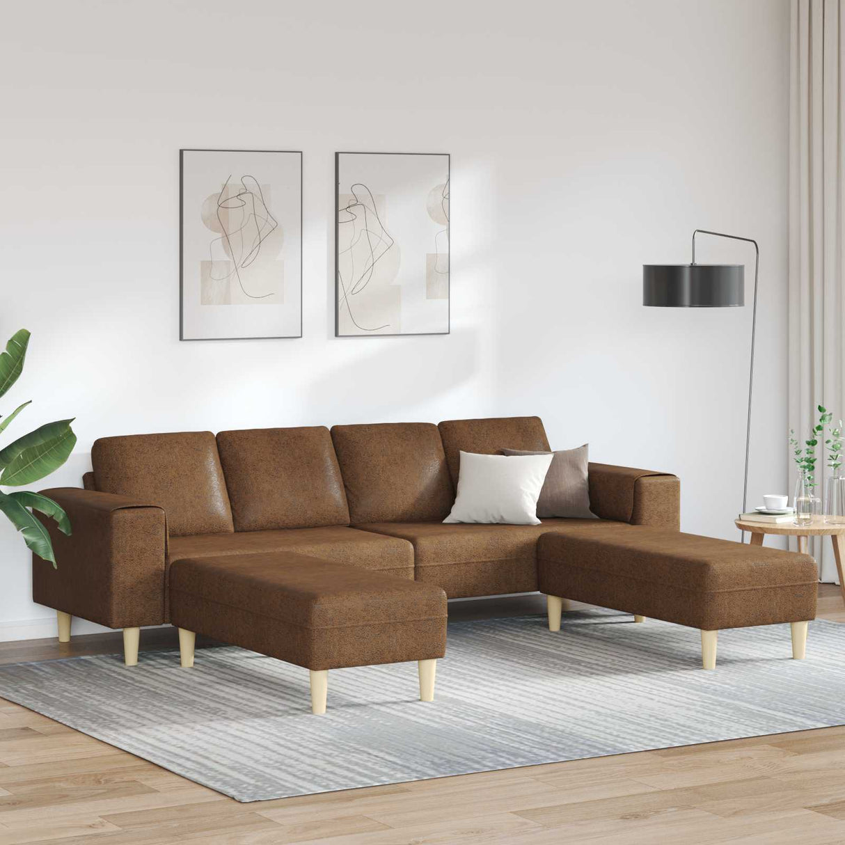 vidaXL Woonkamerbank Lichtgrijs 250 x 77 x 76 cm