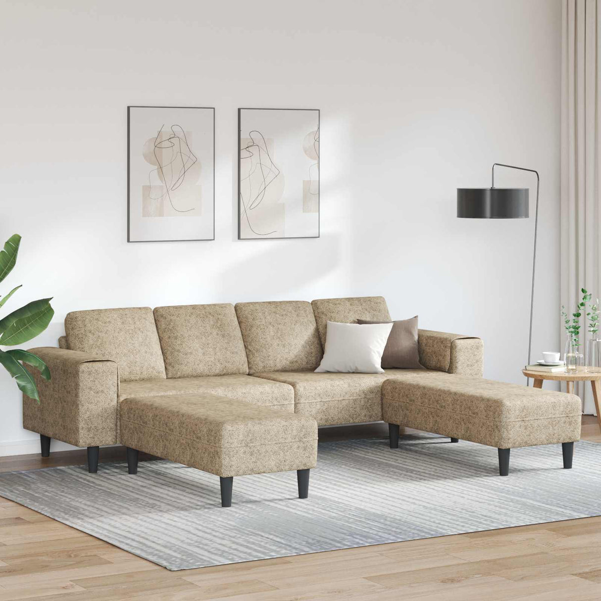 vidaXL Woonkamerbank Lichtgrijs 250 x 77 x 76 cm