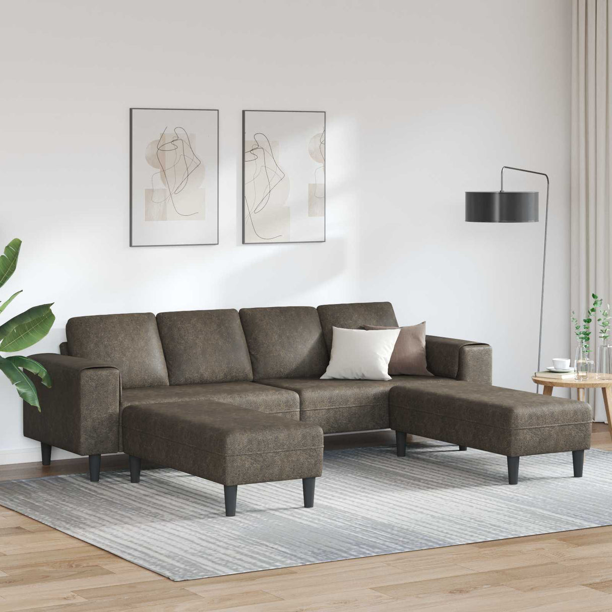vidaXL Woonkamerbank Lichtgrijs 250 x 77 x 76 cm