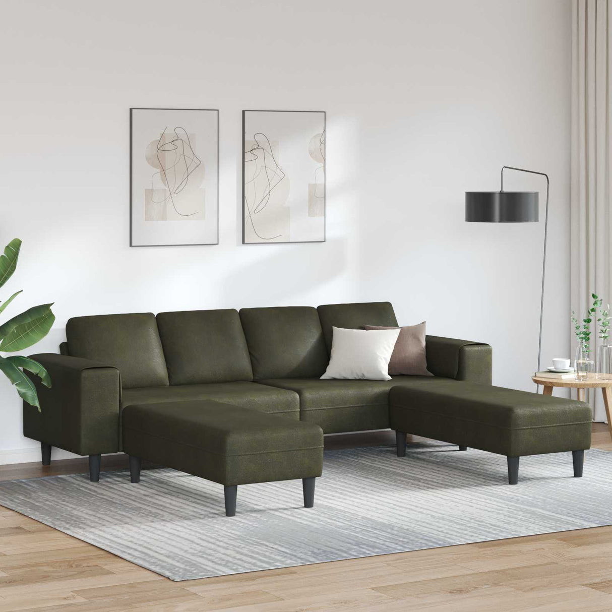 vidaXL Woonkamerbank Lichtgrijs 250 x 77 x 76 cm