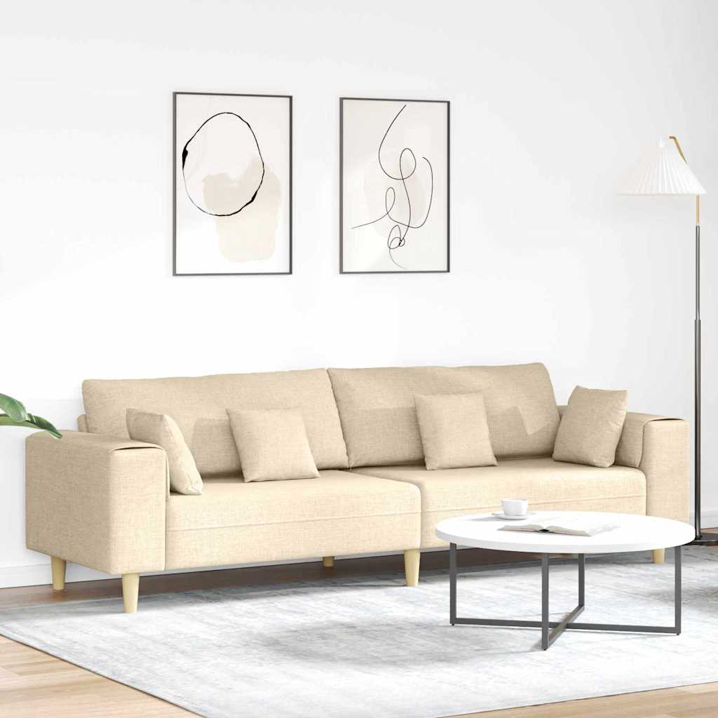 vidaXL Sofa with Cushion Light Gray 250 x 77 x 76 cm Fabric