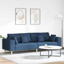 vidaXL Sofa with Cushion Light Gray 250 x 77 x 76 cm Fabric