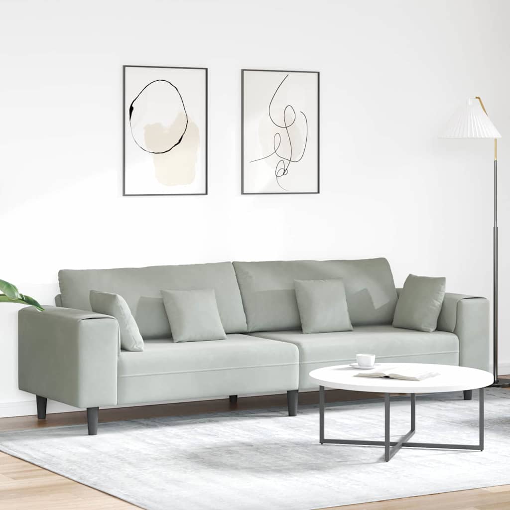 vidaXL Bank met kussen Blauw 250 x 77 x 76 cm Fluweel