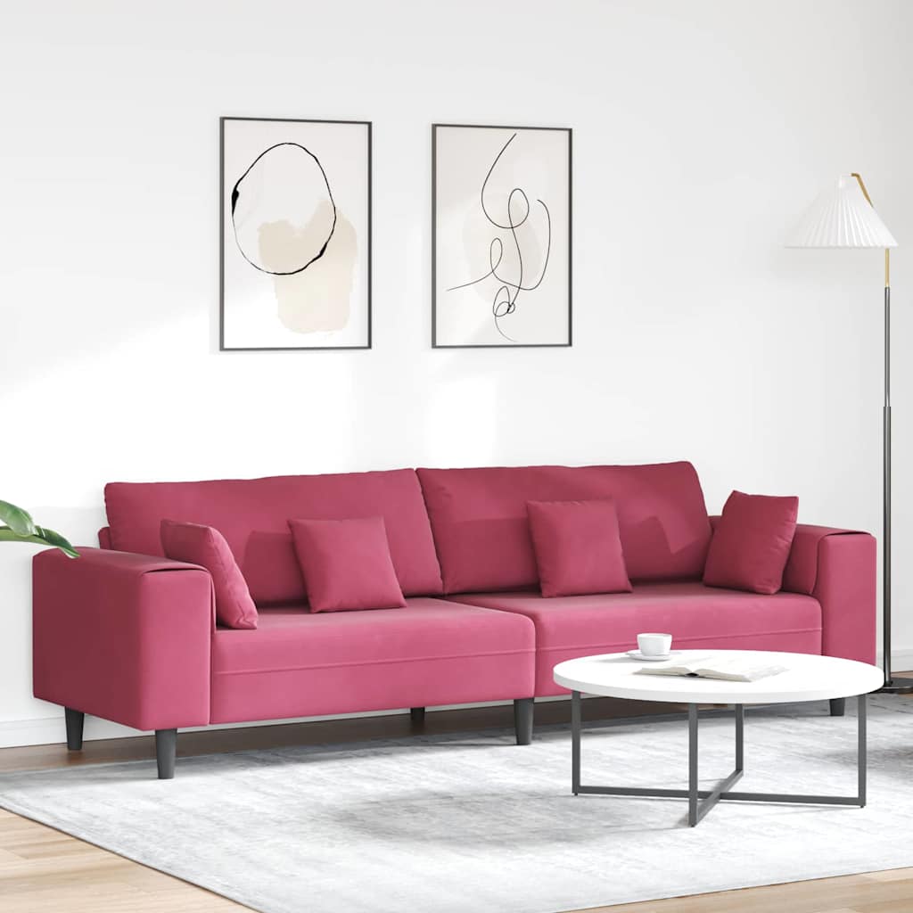 vidaXL Bank met kussen Blauw 250 x 77 x 76 cm Fluweel