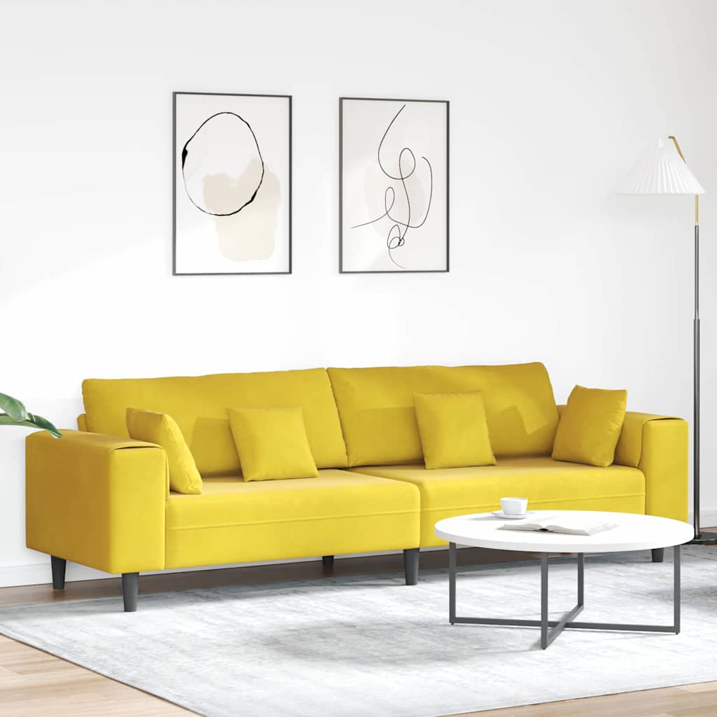 vidaXL Bank met kussen Blauw 250 x 77 x 76 cm Fluweel