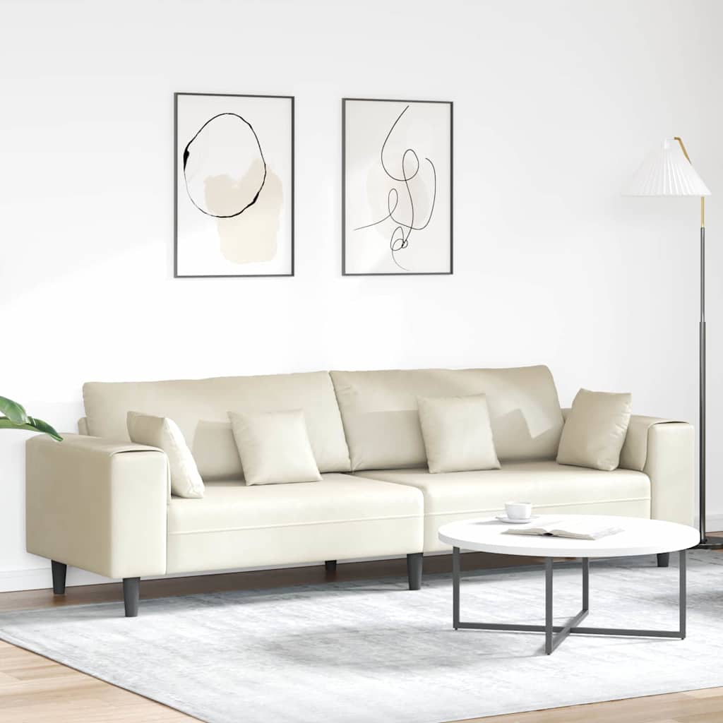 vidaXL Bank met kussen Blauw 250 x 77 x 76 cm Fluweel