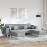 vidaXL Sofa with Cushion Light Gray 250 x 77 x 76 cm Fabric