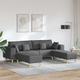 vidaXL Sofa with Cushion Light Gray 250 x 77 x 76 cm Fabric