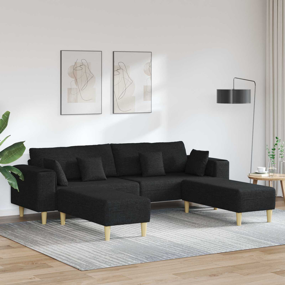 vidaXL Sofa with Cushion Light Gray 250 x 77 x 76 cm Fabric