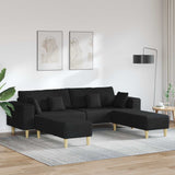 vidaXL Sofa with Cushion Light Gray 250 x 77 x 76 cm Fabric