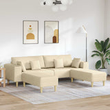 vidaXL Sofa with Cushion Light Gray 250 x 77 x 76 cm Fabric