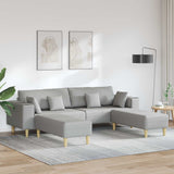 vidaXL Sofa with Cushion Light Gray 250 x 77 x 76 cm Fabric