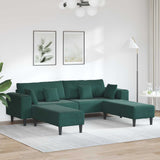vidaXL Bank met kussen Blauw 250 x 77 x 76 cm Fluweel