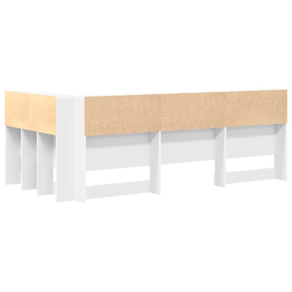 vidaXL Opberghoofdbord met plank Zwart Eiken 80 cm Bewerkt hout