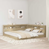 vidaXL Opberghoofdbord met plank Zwart Eiken 80 cm Bewerkt hout