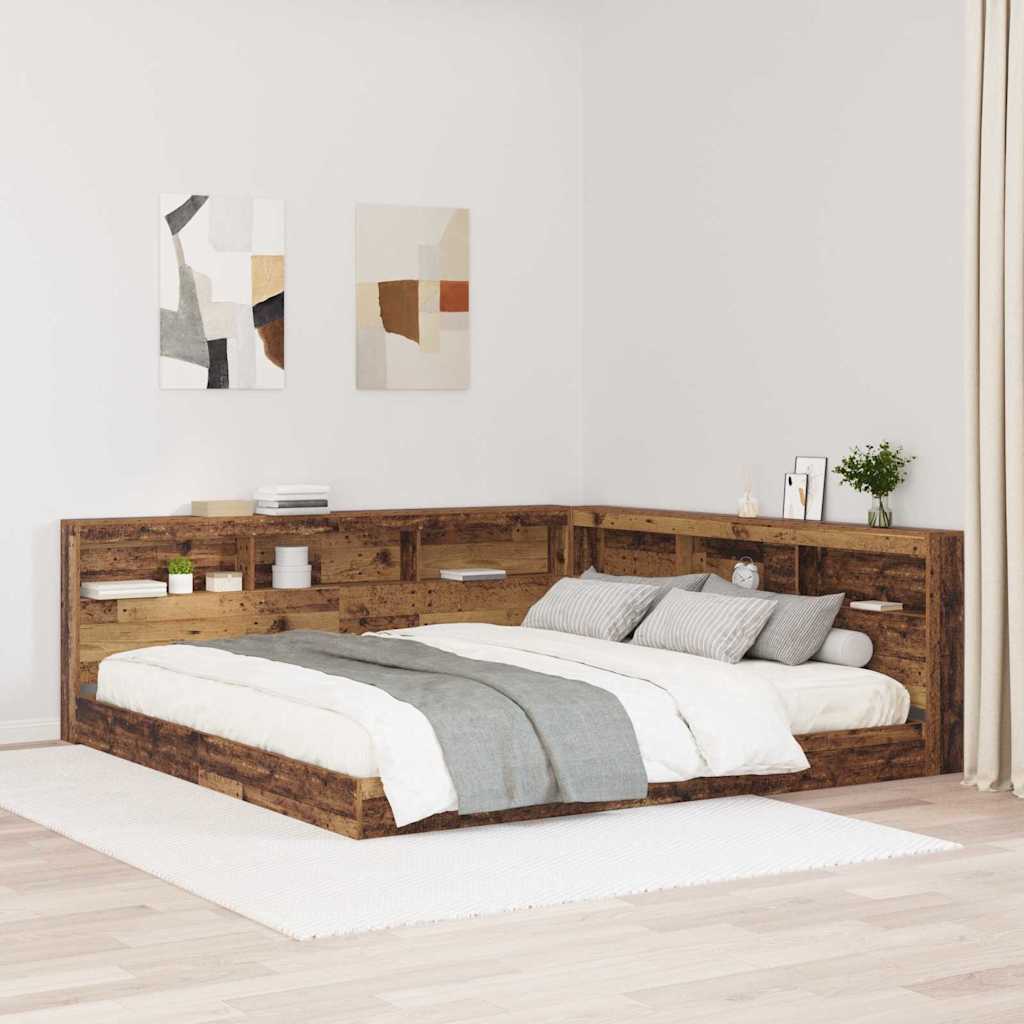vidaXL Opberghoofdbord met plank Zwart Eiken 80 cm Bewerkt hout