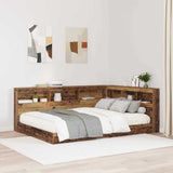 vidaXL Opberghoofdbord met plank Zwart Eiken 80 cm Bewerkt hout