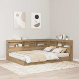 vidaXL Opberghoofdbord met plank Zwart Eiken 80 cm Bewerkt hout