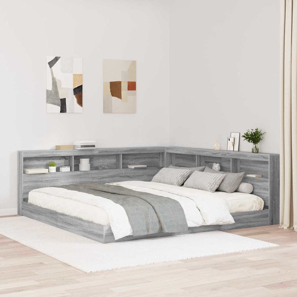vidaXL Opberghoofdbord met plank Zwart Eiken 80 cm Bewerkt hout