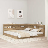 vidaXL Opberghoofdbord met plank Zwart Eiken 80 cm Bewerkt hout