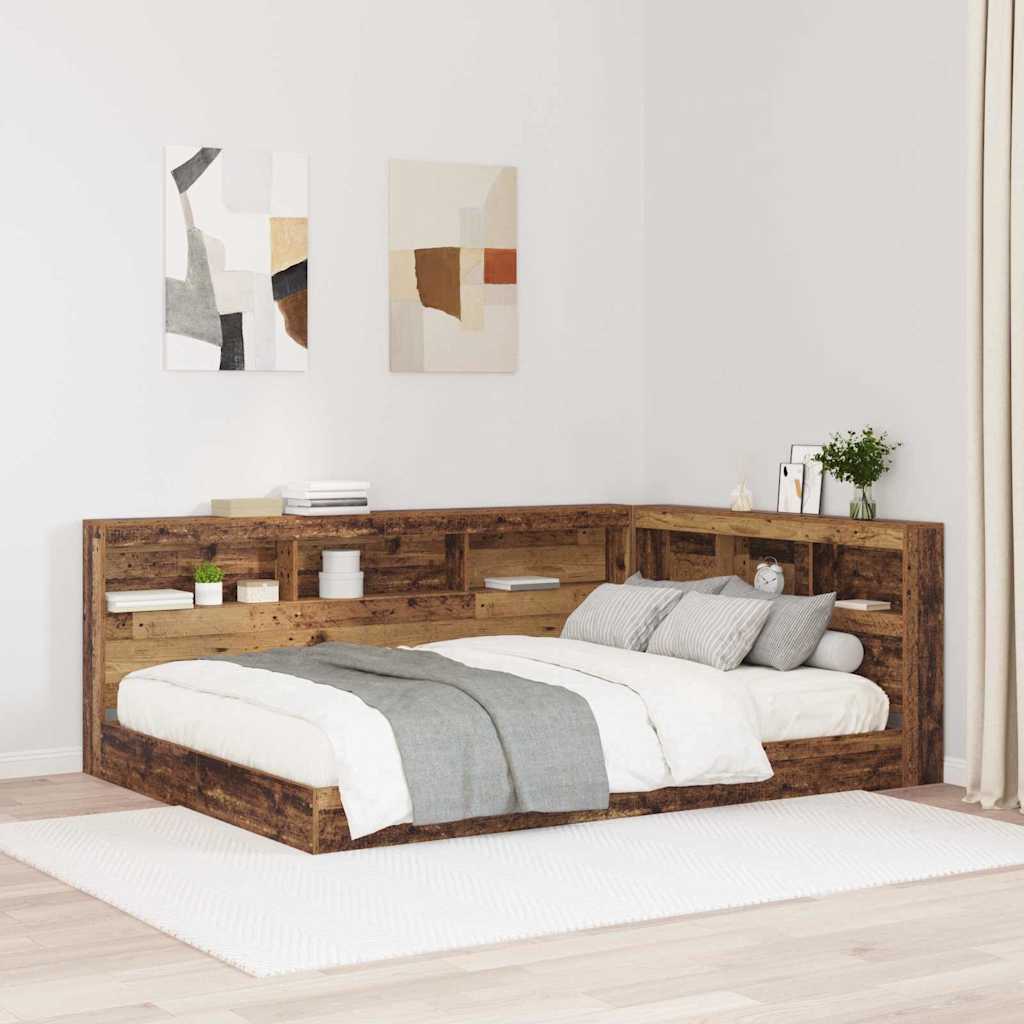 vidaXL Opberghoofdbord met plank Zwart Eiken 80 cm Bewerkt hout