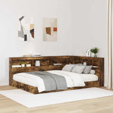 vidaXL Opberghoofdbord met plank Zwart Eiken 80 cm Bewerkt hout