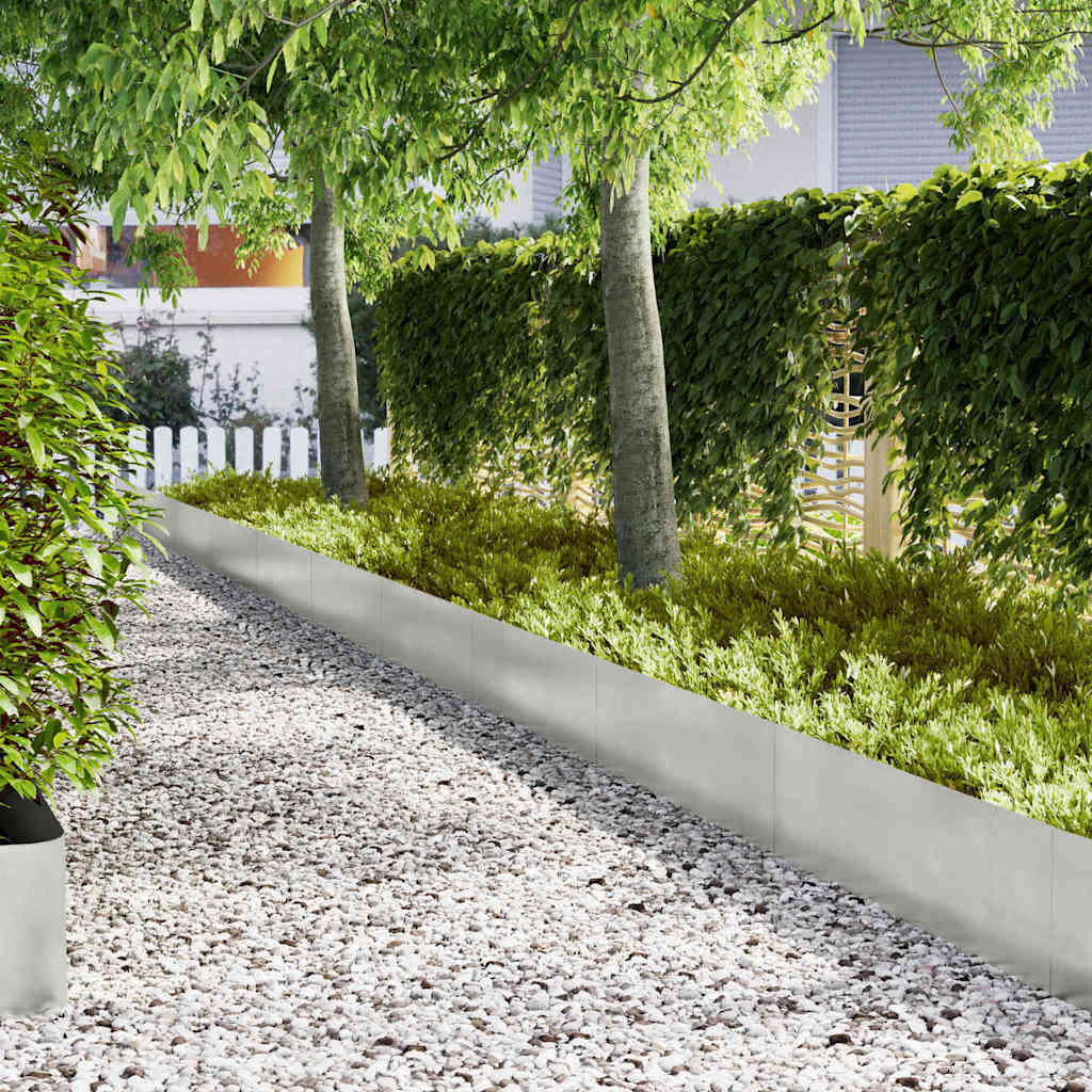 vidaXL Lawn Edging 50 pcs Black 100 x 0.05 x 20 cm