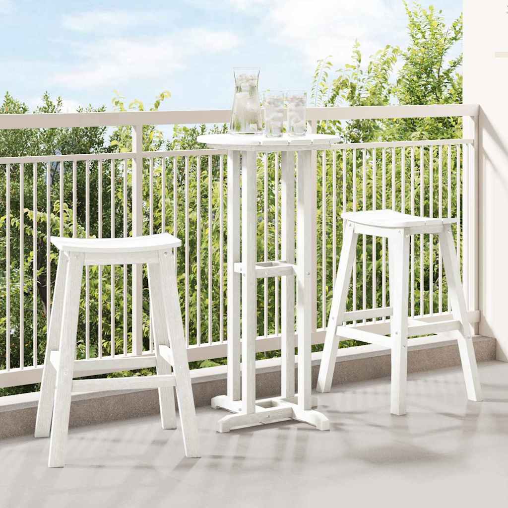 vidaXL Garden Bar Set 3 Pieces White HDPE