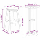 vidaXL Garden Bar Set 3 Pieces White HDPE