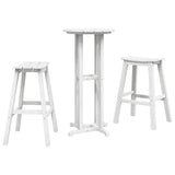 vidaXL Garden Bar Set 3 Pieces White HDPE